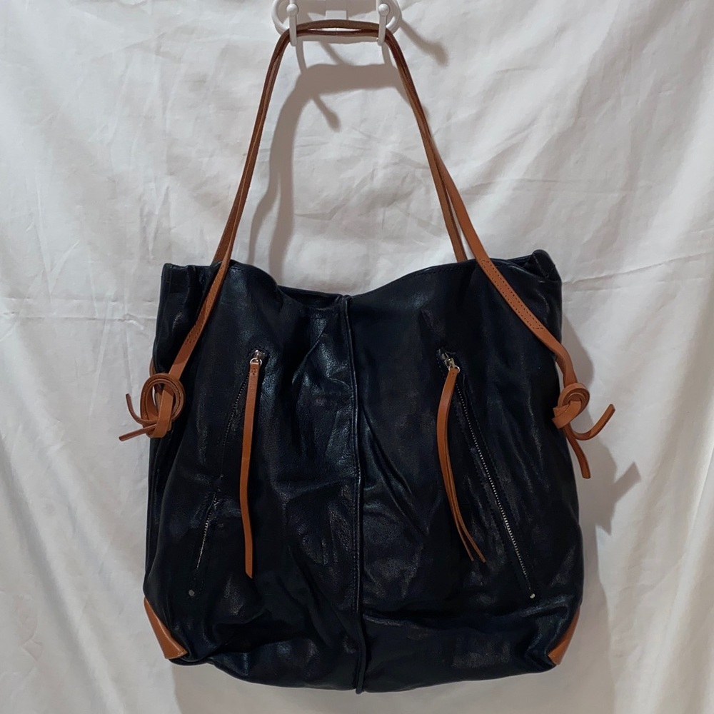 Christopher Kon Stylish Black and Tan Women's Shoulder Bag purse